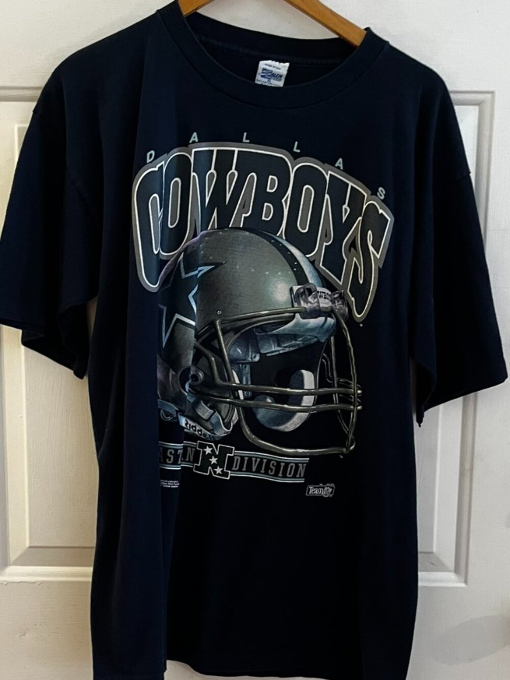 Vintage Black 1992 Salem Sportswear Dallas Cowboys Single Stitch Tee Shirt Sz XL